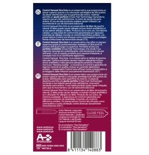 CONTROL Xtra Dots prezerwatywy z wypustkami 54 mm – 12 sztuk – zdjęcie 2