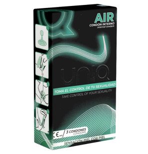 UNIQ Air latex-free internal condom for women, 3 pieces – image 1