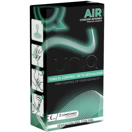 UNIQ - AIR LATEX-VRIJ VROUWELIJK CONDOOM 3 STUKS