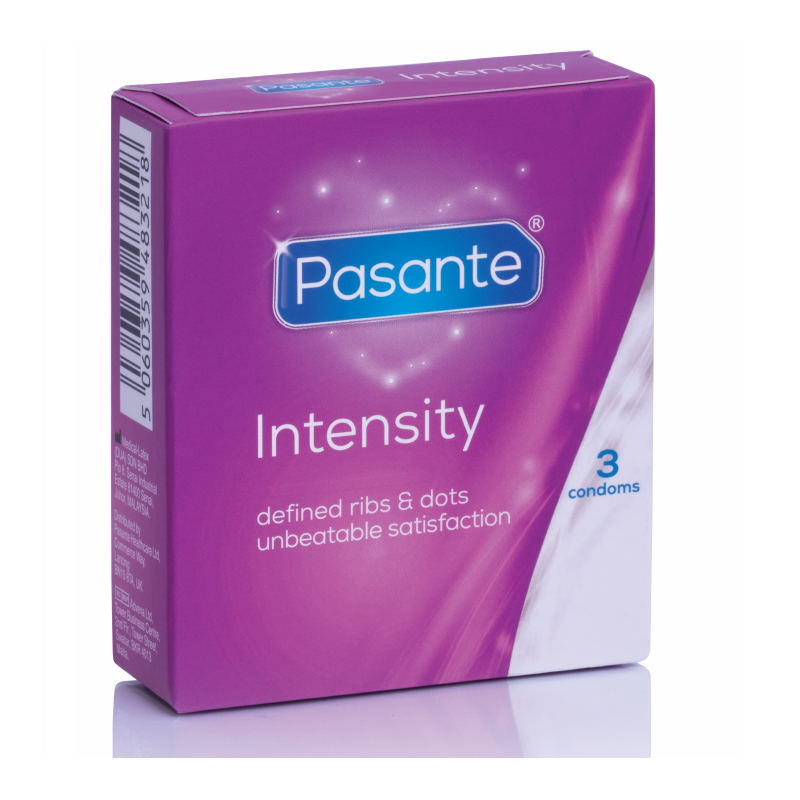 PASANTE Studded and Ribbed Condoms, 3 Pack – image 1 PASANTE Studded and Ribbed Condoms, 3 Pack – image 1