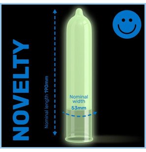 Pasante Glow in the Dark – prezerwatywy, 12 sztuk, 190 mm – zdjęcie 2