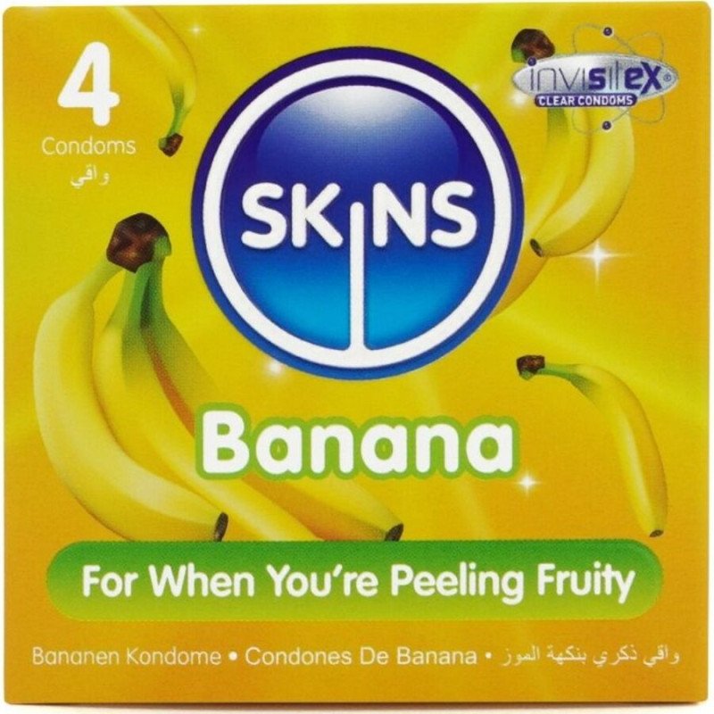 SKINS-Kondome mit Bananengeschmack – Packung mit 4 – Bild 1