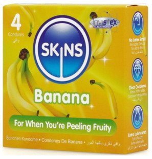SKINS Banana-Flavoured Condoms – Pack of 4 – image 2