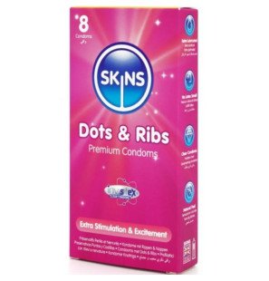 SKINS Dots and Ribs premium textured condoms, 8 pieces – image 2