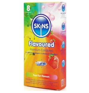 SKINS Premium Kondome mit Minzgeschmack, Packung mit 8 – Bild 2