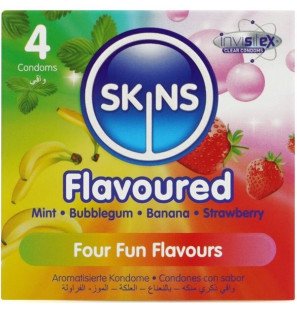 SKINS Premium Mint-Flavoured Condoms, 4 Pack – image 1