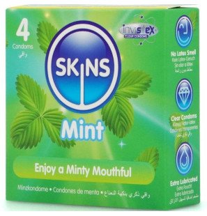 SKINS Mint premium condooms 190 mm, 4 stuks