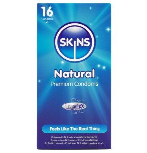 SKINS natural premium condoms, pack of 16 – image 1
