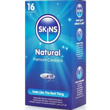 SKINS natuurlijke premium condooms, pak van 16