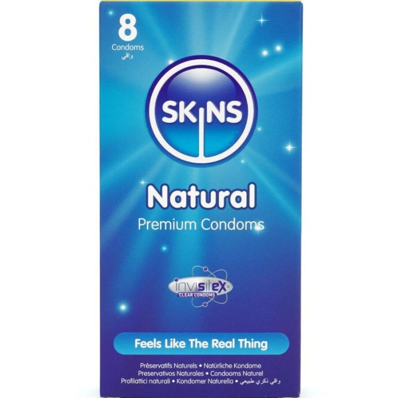SKINS natürliche Premium-Kondome, Packung mit 8 – Bild 1