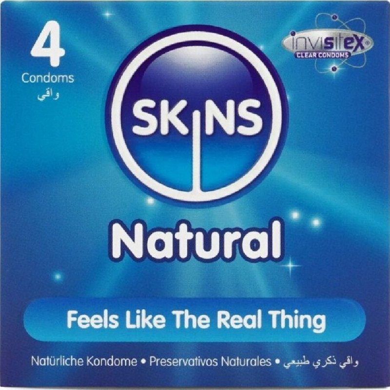 SKINS Natuurlijke premium condooms, pak van 4 – foto 1
