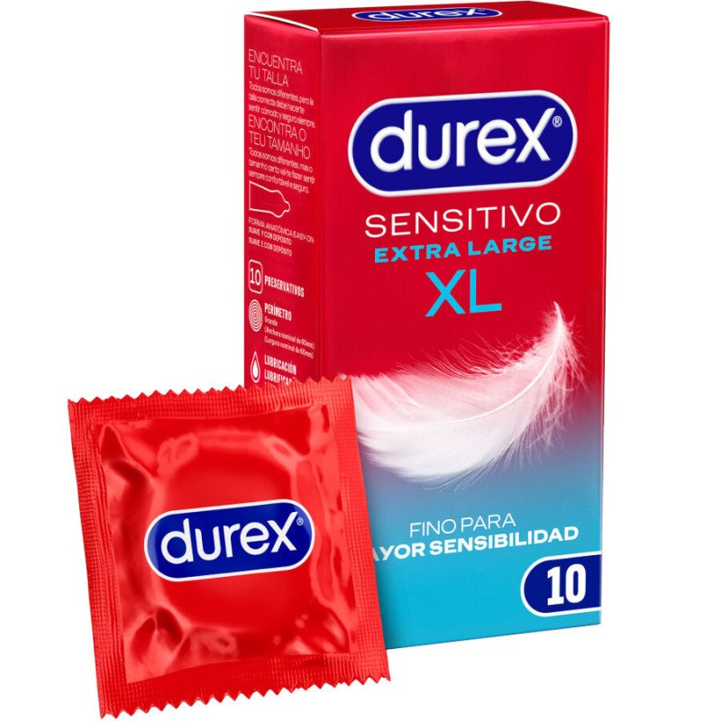 Durex Sensitive XL Extra-Long Condoms, 10 Pack – image 1