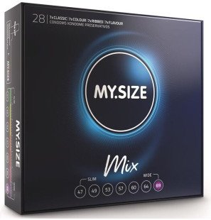 MY SIZE MIX 69 mm condoms with strawberry – 28 pieces – image 1