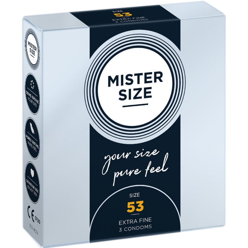 MISTER SIZE prezerwatywy rozmiar M 53 mm, 3 sztuki – zdjęcie 1 MISTER SIZE prezerwatywy rozmiar M 53 mm, 3 sztuki – zdjęcie 1