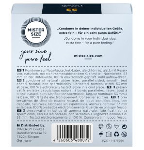 MISTER SIZE prezerwatywy rozmiar M 53 mm, 3 sztuki – zdjęcie 3