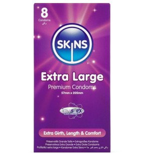 SKINS Extra Large Premium Condoms 57 mm, Pack of 8 – image 1