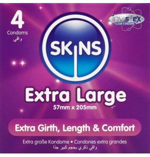 SKINS extra große Premium-Kondome 57 mm – Packung mit 4 – Bild 1