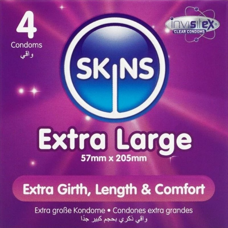 SKINS extra große Premium-Kondome 57 mm – Packung mit 4 – Bild 1