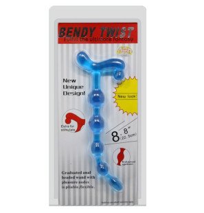 Perles anales bleues BAILE Bendy Twist pour le bien-être intime – photo 2