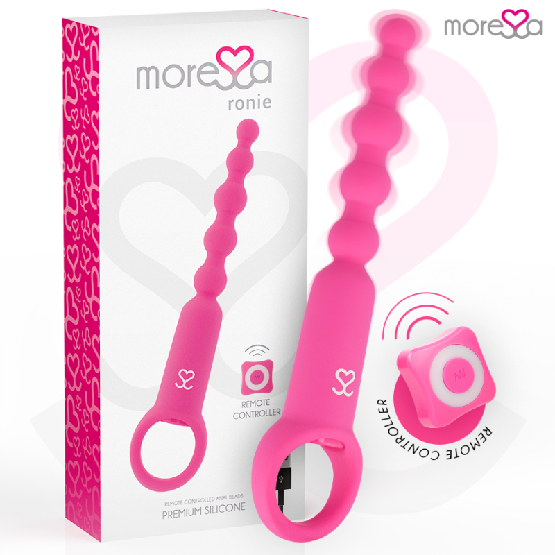 MORESSA anale kralenketting met afstandsbediening roze