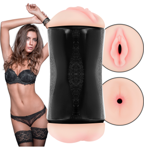 JAMYJOB Randy double masturbator, 15 cm, for vaginal and anal use – image 1