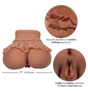 Podwójny realistyczny masturbator CALEXOTICS w kolorze karmelowym – zdjęcie 7