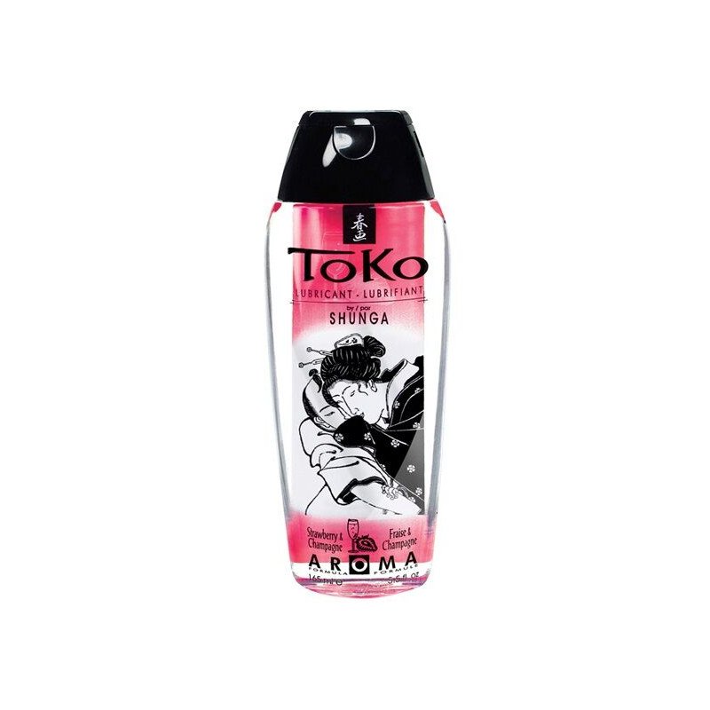 Shunga Toko lubrykant na bazie wody o smaku truskawki i szampana 165 ml – zdjęcie 1