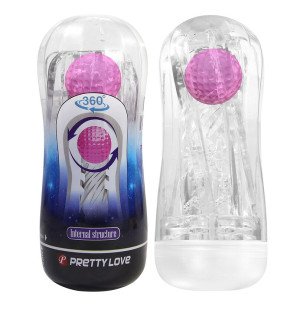 Pretty Love transparante masturbatiecup met 360 graden structuur – foto 1
