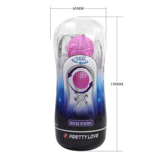 Pretty Love transparante masturbatiecup met 360 graden structuur – foto 8