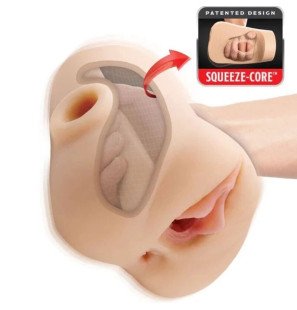 PDX PLUS Vibrating Masturbator Squeeze Stroker Light 20,5 cm – image 1