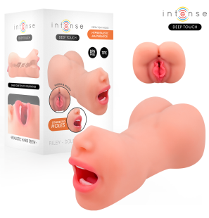 Intense Deep Touch Riley – podwójny masturbator z otworami imitującymi usta i pochwę – zdjęcie 1