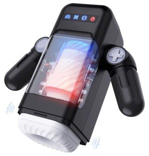 Masturbateur vibrant avec fonction chauffante et support pour téléphone GAME CUP – photo 1