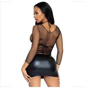 Leg Avenue Damen-Langarmshirt in Schwarz oder Blau – Bild 3