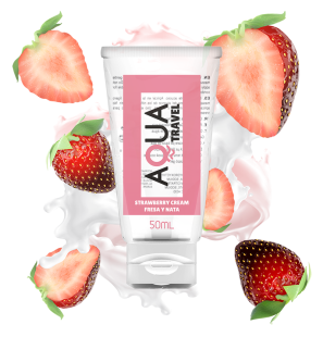 Aqua Travel glijmiddel op waterbasis met aardbeiensmaak 50 ml – foto 1