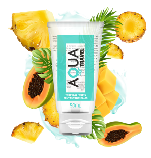 AQUA TRAVEL - WATERGEBASEERD GLIJMIDDEL MET TROPISCHE FRUITSMAAK - 50 ML