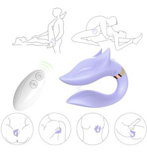 Couples' vibrator with remote control, violet, 35 mm – image 1