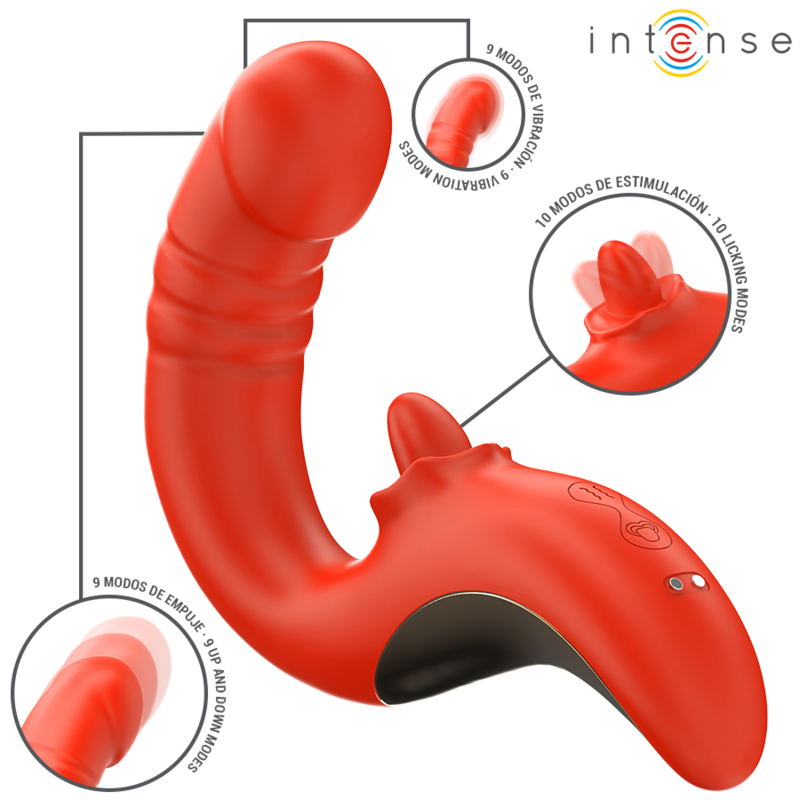 Intense Paulina U-vorm vibrator en stimulator rood Intense Paulina U-vorm vibrator en stimulator rood