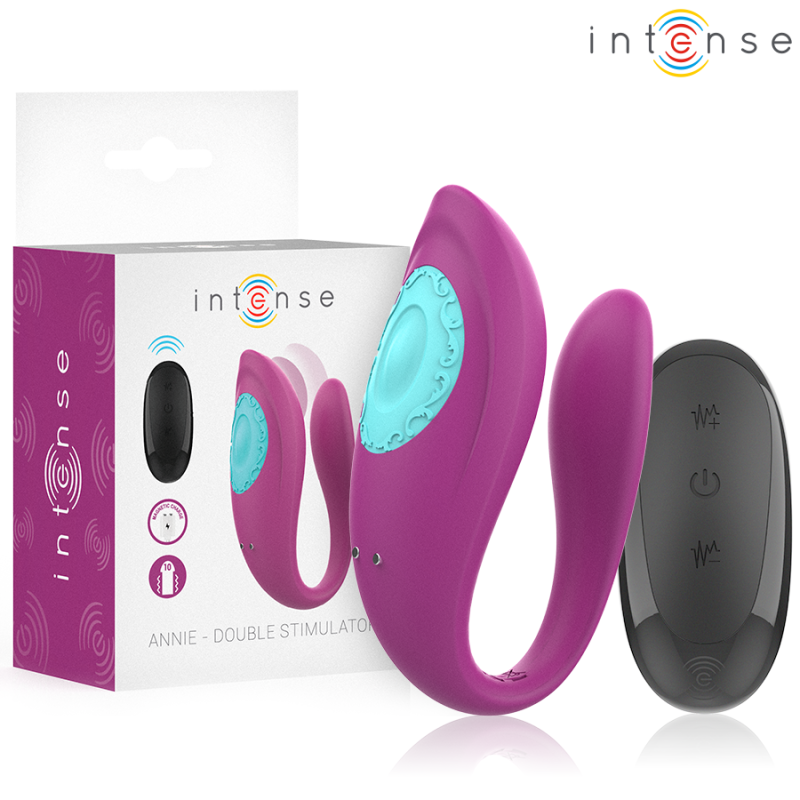 U-shaped vibrator with remote control 9 cm – purple – image 1