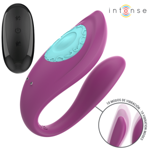 U-shaped vibrator with remote control 9 cm – purple – image 2