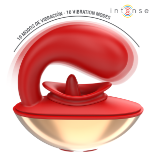 U-shaped vibrator and stimulator with 10 vibrations, red – image 4