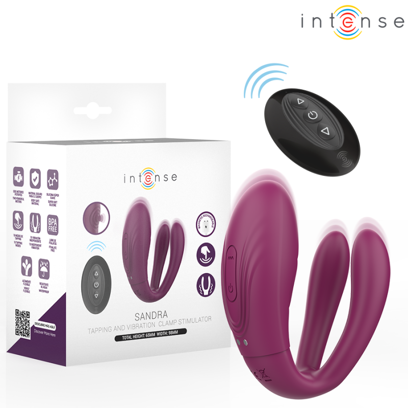 Intense Sandra tapping en vibratie koppelstimulator met afstandsbediening Intense Sandra tapping en vibratie koppelstimulator met afstandsbediening
