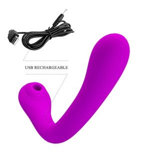 Pretty Love Alex Lilac wibrator i stymulator łechtaczki z funkcją ssania 24,7 cm – zdjęcie 5