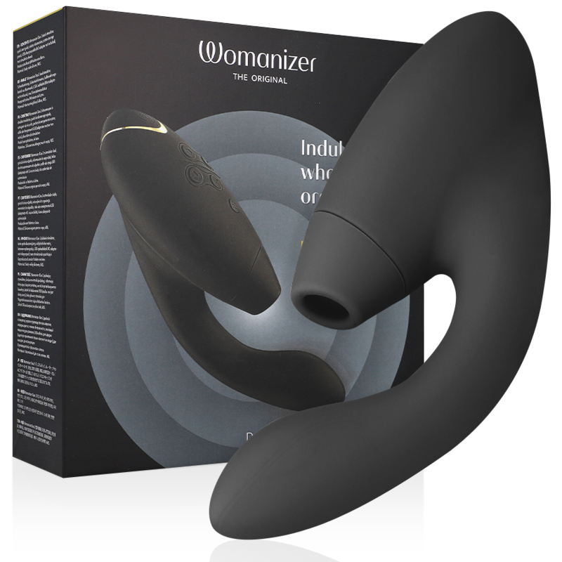 Czarny stymulator Womanizer Duo 2 do intymnego wellness – zdjęcie 1