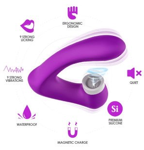 Armony SecretKiss clitorisstimulator met gebogen vibrator in violet