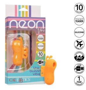 CALEXOTICS Neon Vibes Fingerstimulator mit 10 Vibrationen, orange – Bild 2