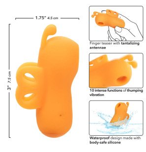 CALEXOTICS Neon Vibes Fingerstimulator mit 10 Vibrationen, orange – Bild 8