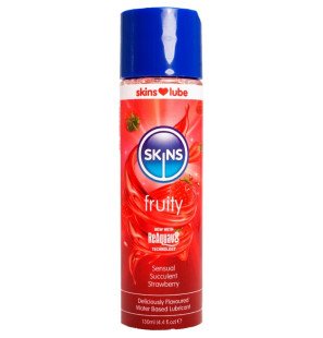SKINS glijmiddel op waterbasis met aardbeiensmaak 130 ml – foto 1
