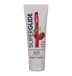 HOT Superglide lubrifiant à base d’eau au goût cerise 75 ml – photo 1