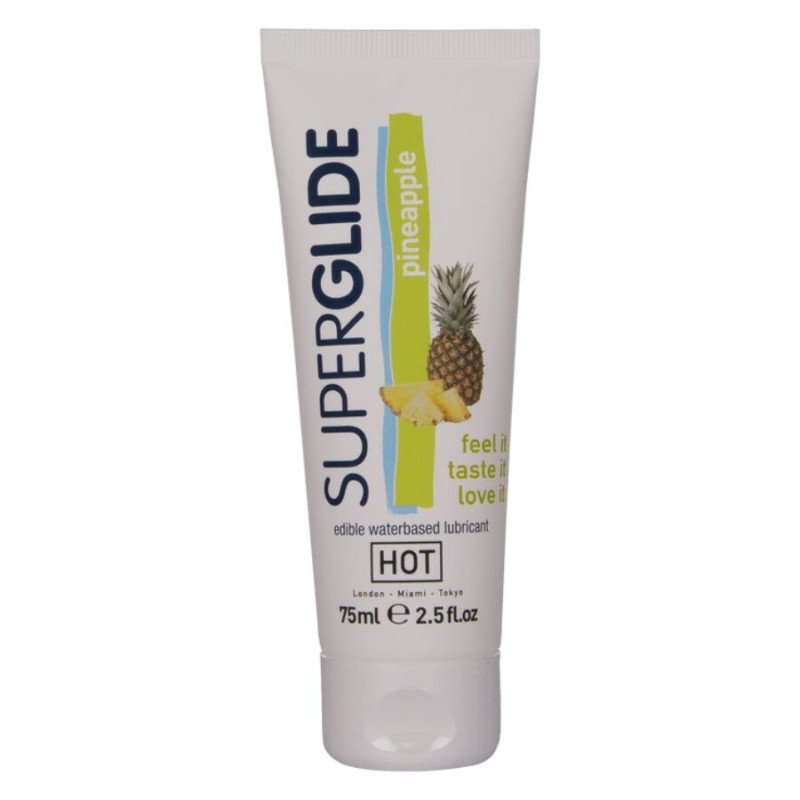 HOT Superglide Edible Water-Based Lubricant with Pineapple 75 ml – image 1 HOT Superglide Edible Water-Based Lubricant with Pineapple 75 ml – image 1