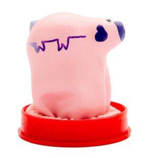 Hand-painted novelty condoms with pig design – image 2